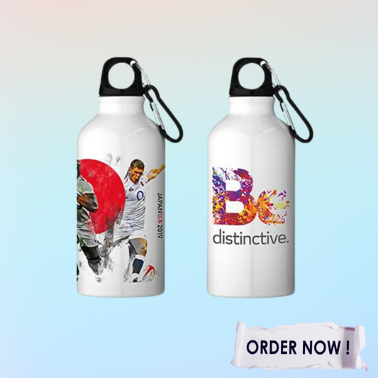 Custom Printed Aluminium Water Bottle – 500ml, Personalized with Your Photo & Name, White Sports Sipper