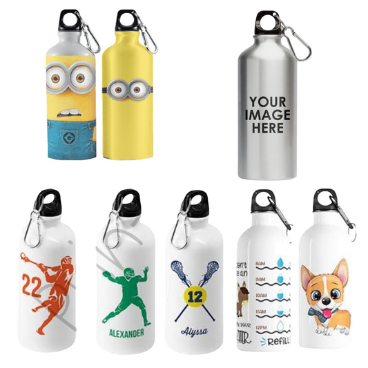 750ml Personalized White Metal Sipper Bottle – Custom Gift for Brother, Sister, Friends & Loved Ones