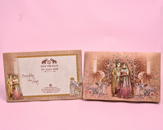 Royal Mr. & Mrs. Wedding Invitation Card | Luxurious Designer Card for Grand Celebration | Ultra Premium Design