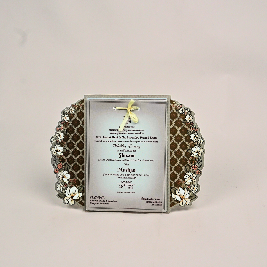 Modern Indian Roots Wedding Invitation Card