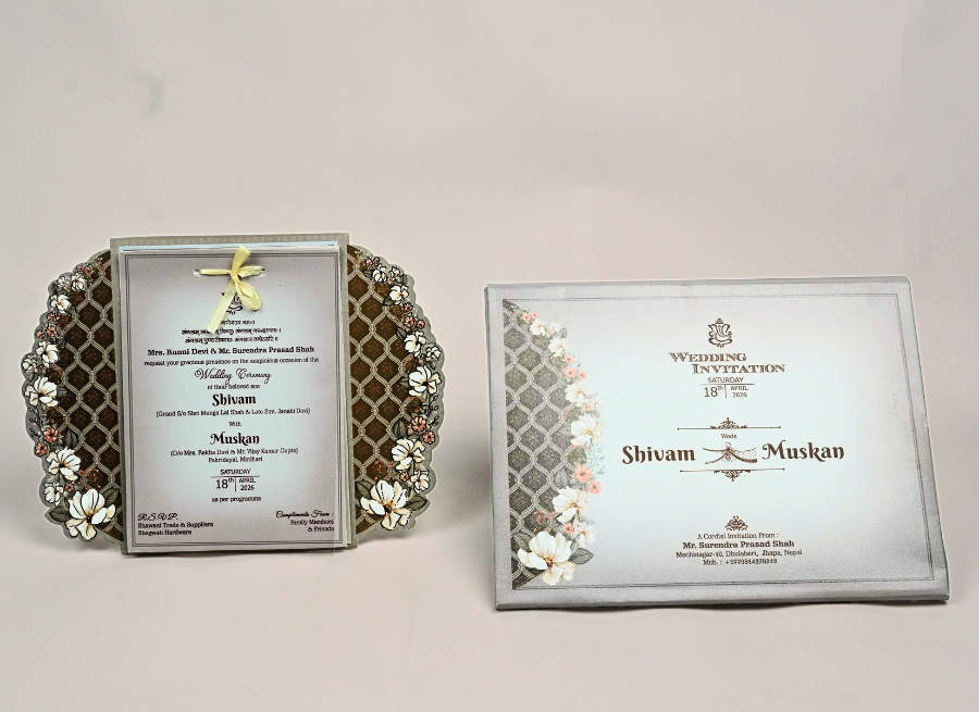 Modern Indian Roots Wedding Invitation Card